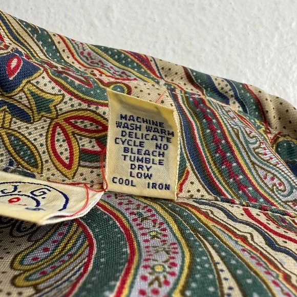 J.G. Hook Vintage Paisley Print Midi Dress Short Sleeve Button Front Sz 14 - Picture 13 of 13